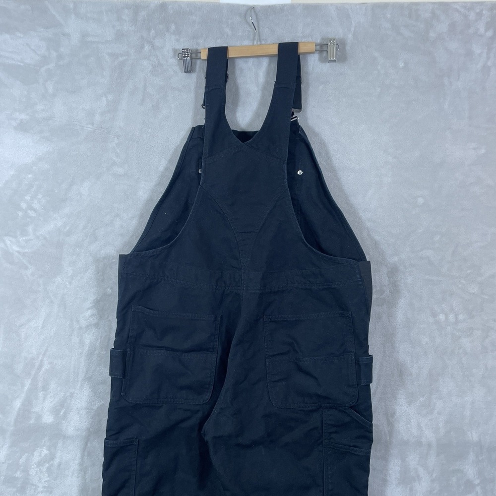Carhartt Women XL Relaxed Fit Washed Duck Insulated Bib Overall Black 104049 BLK - Picture 6 of 10